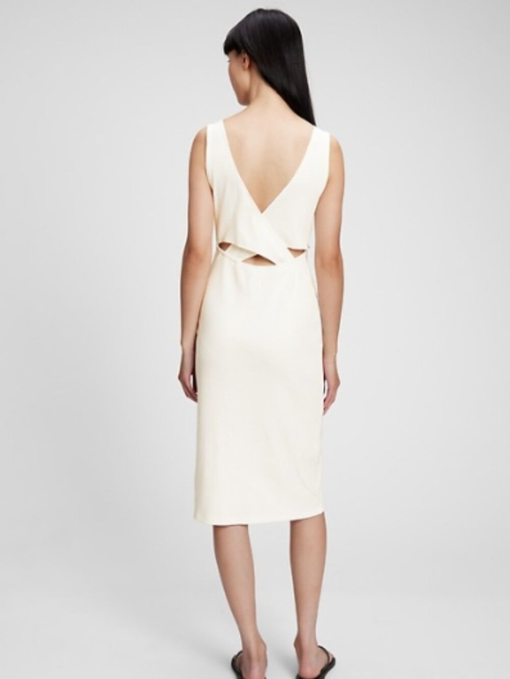 GAP White Cross Back Midi Dress – Women’s Size M Tall